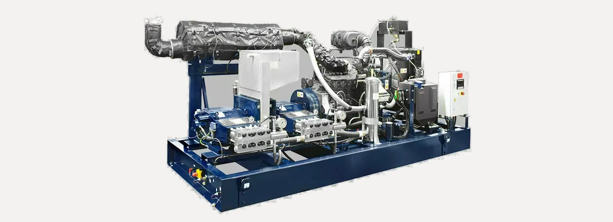 Groupe de pompage très haute pression WOMA sur châssis, entraînement diesel